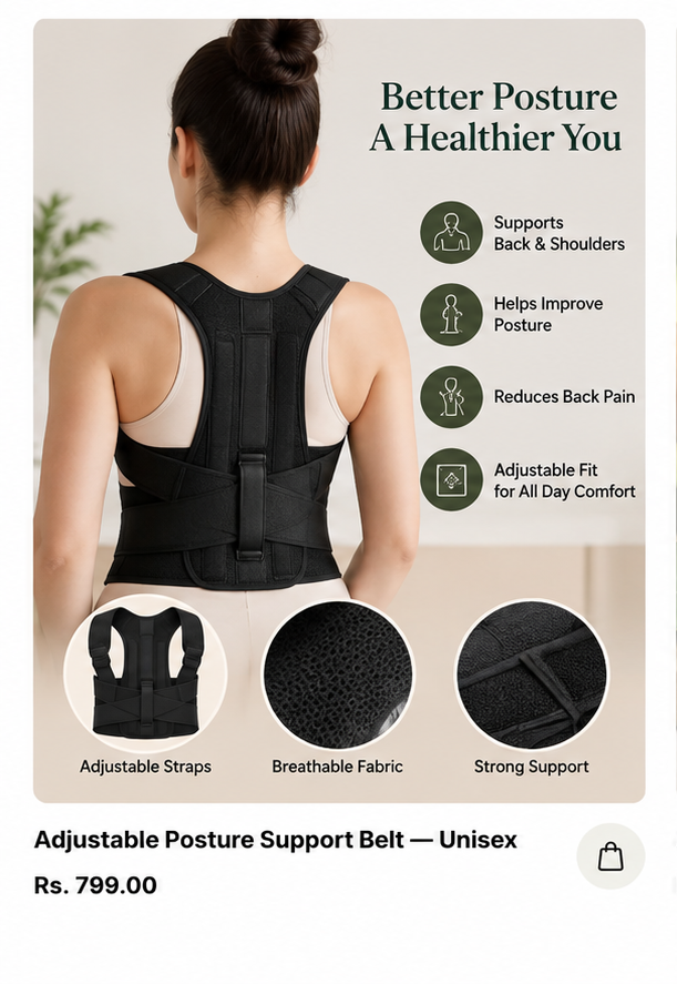 Adjustable Posture Support Belt — Unisex