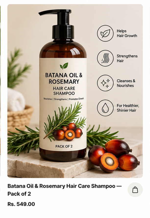 Batana Oil & Rosemary Hair Care Shampoo — Pack of 2